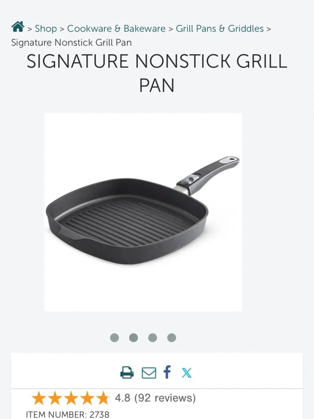 Pampered Chef Nonstick Grill Pan -  New in Box - Picture 5 of 5